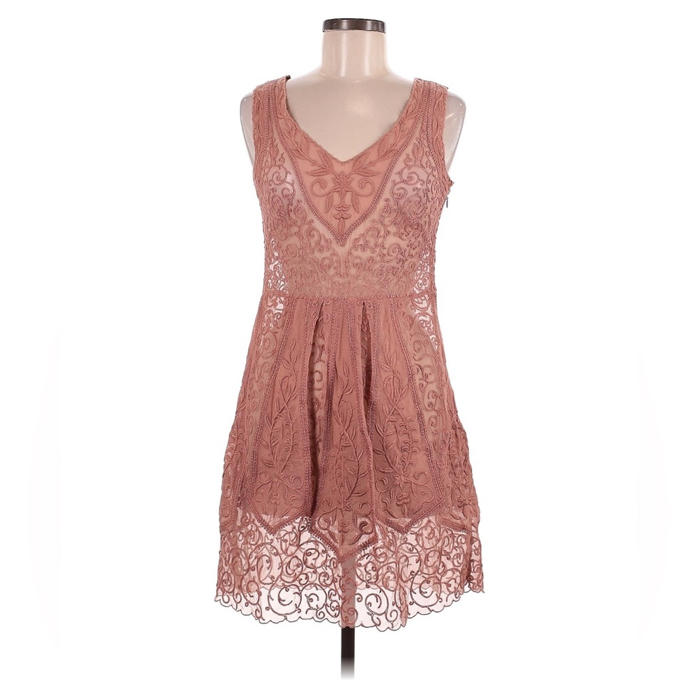 Anthropologie Baraschi Lace Cocktail Dress in Dusty Rose, Size 6, NWT